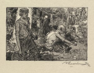 Foresta di Fontainebleau: Raccolta di mughetto La Forêt de Fontainebleau..., 1890