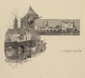 Foresta di Fontainebleau: Moret, il mulino a legna (La Forêt de Fontainebleau: Moret, la porte de Montereau, le moulin à tan)