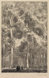 Foresta di Fontainebleau: Mattina, incrocio della strada dei Forti di Marlotte da Auguste Louis Lepère