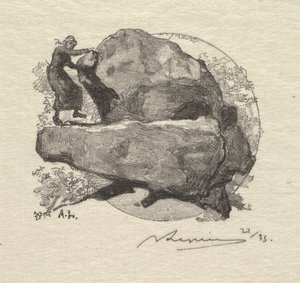 Foresta di Fontainebleau: La roccia tremante La Forêt de Fontainebleau: La roche qui tremble, 1890 da Auguste Louis Lepère