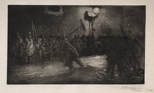 La chiamata dei netturbini notturni da Auguste Louis Lepère