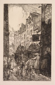 La Bièvre, Les Gobelins, Saint-Séverin: Il Quartiere Saint-Séverin: La Rue des Prêtres Saint-Séverin da Auguste Louis Lepère