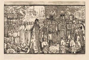 La Processione del Corpus Domini a Nantes da Auguste Louis Lepère