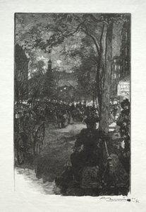 Le Boulevard Montmartre, la sera da Auguste Louis Lepère