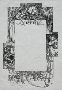 Almanacco di Parigi, 1897: Bordo Decorativo, Estate da Auguste Louis Lepère