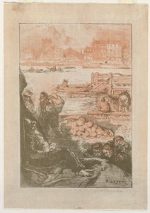 Contadini presso un molo, Parigi da Auguste Louis Lepère