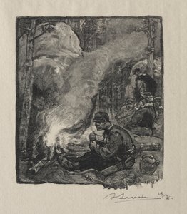 Repas des Bûcherons, 1887 da Auguste Louis Lepère