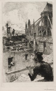 Sui tetti vicino a Notre Dame, 1893 da Auguste Louis Lepère