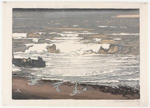 Le onde che si infrangono, Marea di settembre 1901, 1901 da Auguste Louis Lepère