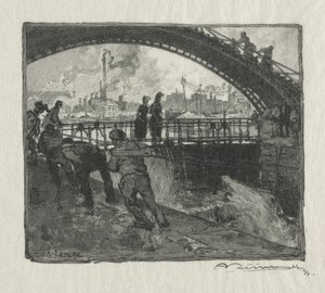 La chiusa del canale St. Martin da Auguste Louis Lepère