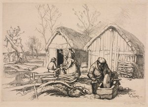 La casa dei boscaioli in Vandea, 1915 da Auguste Louis Lepère