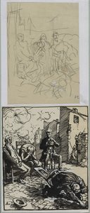 Tre ostaggi seduti, 1914 da Auguste Louis Lepère