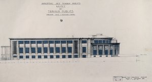 Progetto per il Musee des Travaux Publiques, facciata, Avenue d