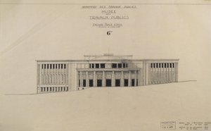 Progetto per il Musee des Travaux Publiques, facciata, Place d