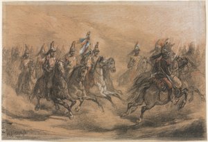 Carica di cavalleria, c. 1840 da Auguste Raffet