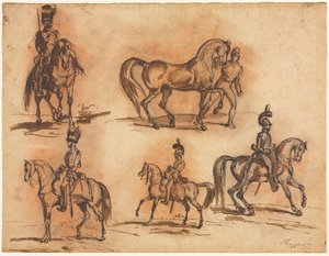 Cinque Studi Equestri: Cavalieri da Auguste Raffet