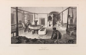Bagno tartaro, sala di riposo. Da Voyage dans la Russie di Anatole de Demidoff, 1837 da Auguste Raffet