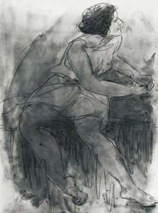 Isadora Duncan (1878-1927) (matita e acquerello su carta) da Auguste Rodin