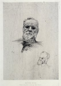 Ritratto di Victor Hugo (1802-1885), illustrazione da La Gazette des Beaux-Arts da Auguste Rodin