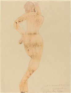 Vista posteriore di figura femminile in azione da Auguste Rodin