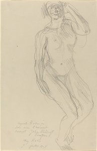 Nudo femminile seduto che guarda avanti