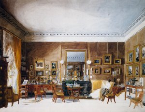 Salotto della Duchessa di Berry alle Tuileries, acquerello di Garnerey Auguste (1785-1824), Francia da Auguste Simon Garneray