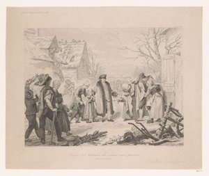 Luigi XVI in visita in un quartiere povero da Auguste Thomas Marie Blanchard