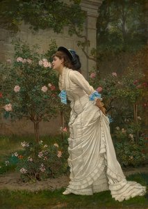 Dama che annusa le rose da Auguste Toulmouche