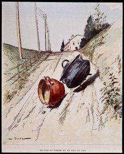 Il vaso di terra e il vaso di ferro - in "Le Favole di La Fontaine", ill. di Auguste Vimar, Tours, A. Mame & Fils