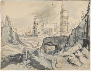 Bruxelles dopo il bombardamento del 1695 da Augustin Coppens
