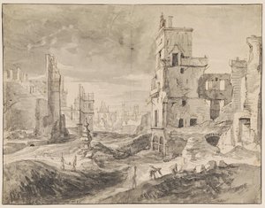 Bruxelles dopo il bombardamento del 1695 da Augustin Coppens