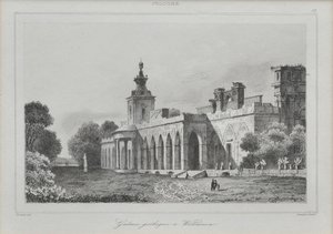Vista della Galleria Gotica nel Palazzo Wilanów, 1840