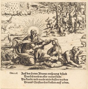 Creazione di Eva, 1547 da Augustin Hirschvogel