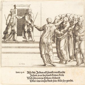 Ecce Homo, e gli ebrei negano Cristo da Augustin Hirschvogel