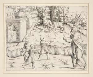 Elia deriso dai bambini da Augustin Hirschvogel