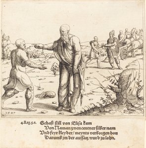Eliseo punisce Ghehazi con la lebbra di Naaman