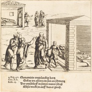 Eliseo Risuscita il Figlio della Sunamita da Augustin Hirschvogel