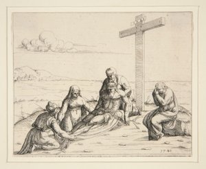 Giuseppe e Nicodemo con il corpo di Cristo da Augustin Hirschvogel