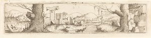 Paesaggio con un ruscello e rovine, 1545