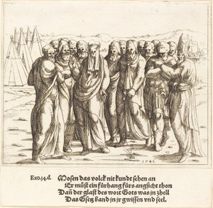 Mosè parla ai figli di Israele, 1548 da Augustin Hirschvogel