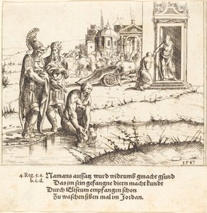 Naaman è guarito dalla lebbra, 1547 da Augustin Hirschvogel