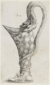 Vaso ornamentale a forma di gamba, 1543 da Augustin Hirschvogel