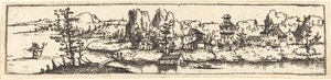 Paesaggio fluviale con San Cristoforo da Augustin Hirschvogel