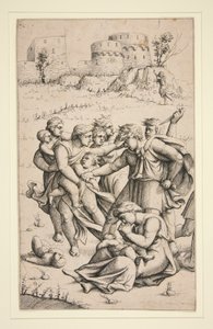 Il massacro degli innocenti (foglio centrale della serie di 3 fogli) da Augustin Hirschvogel
