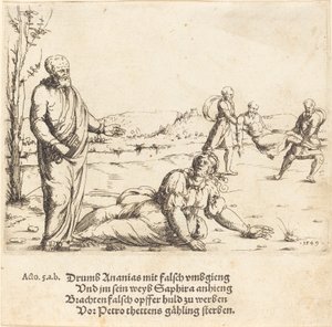 La punizione di Anania e Saffira, 1549