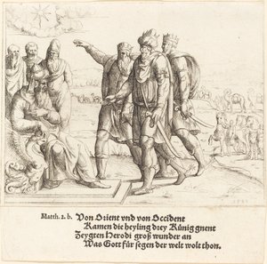 I tre re raccontano a Erode della nascita di Cristo da Augustin Hirschvogel