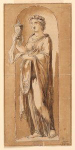 Progetto per una scultura in una nicchia da Augustin Pajou