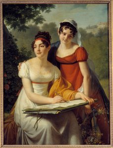 Ritratto delle signore Duval. Dipinto di Jacques Augustin Catherine Pajou da Augustin Pajou