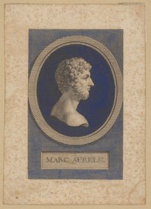 Marco Aurelio Antonino, imperatore romano dal 161-180, scrittore e filosofo (Marcus Aurelius Antoninus, Marcus Annius Aurelius Verus, 121 Roma - 180 Vindobona) da Augustin de Saint-Aubin
