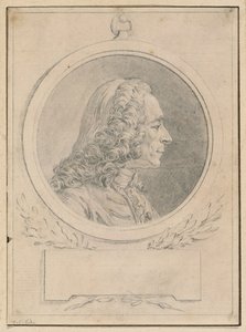 Ritratto di Voltaire, dal busto di Jean-Baptiste Lemoyne II da Augustin de Saint-Aubin